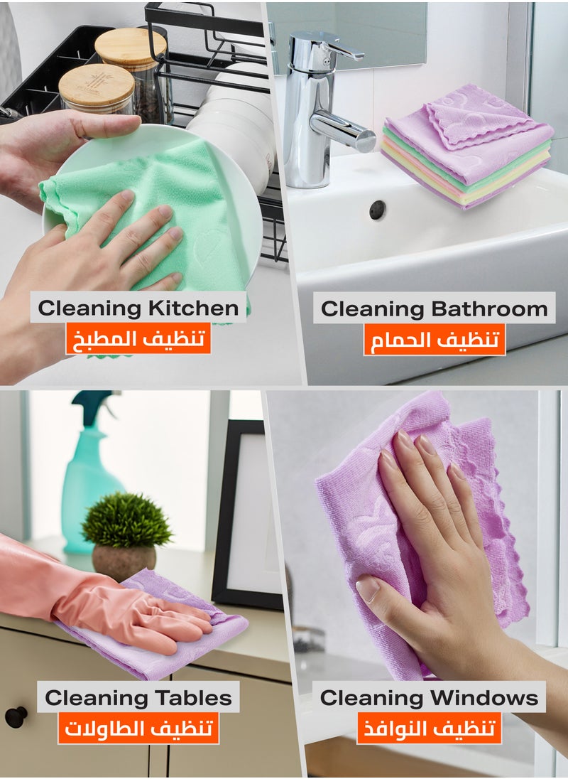 LAWAZIM Kitchen Wipers -5 Piece 30x30cm- High Absorbency Lint-Free Quick-Drying Soft Texture Reusable Cleaning Towels Cloths Rags -Drying Dishes Wiping Surfaces General Home Cleaning Dusting Polishing  - Image 4