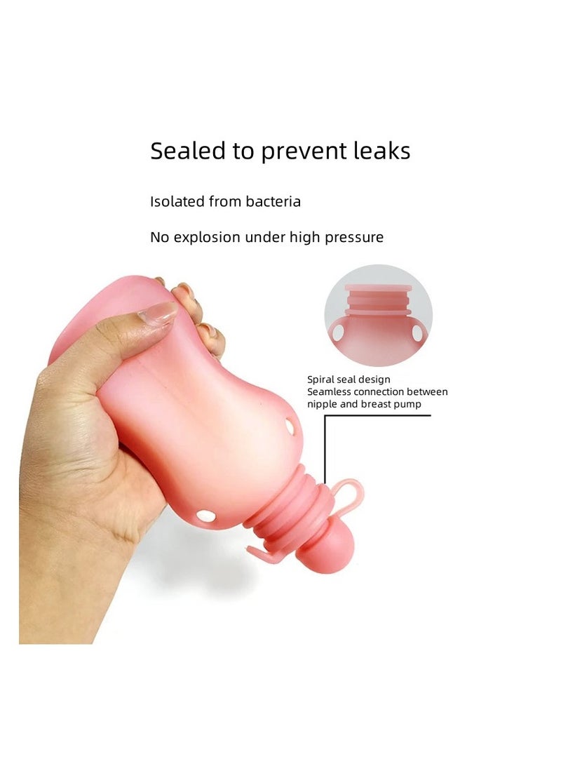 Home Fresh-Keeping Portable Silicone Breast Milk Bag Can Be Refrigerated And Reused Off-White 150ml*5 - Image 3