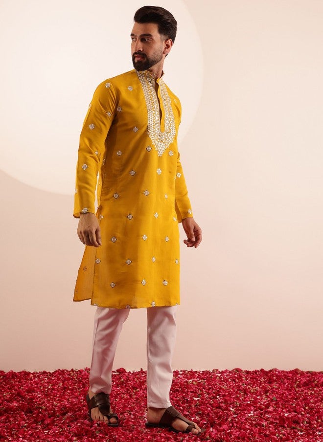 Sojanya قميص مزخرف بعمل المرايا للرجال - Image 2