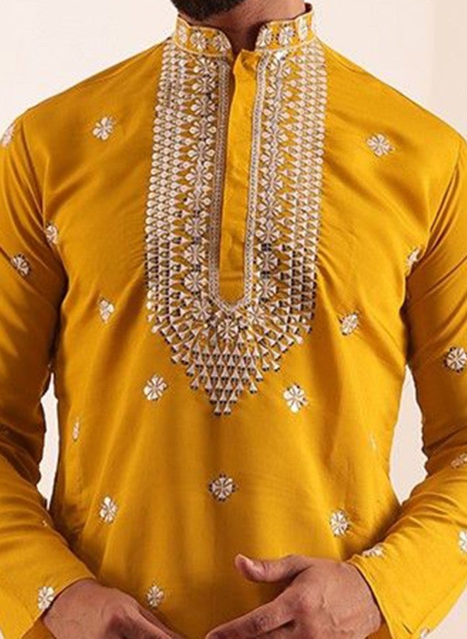 Sojanya قميص مزخرف بعمل المرايا للرجال - Image 3