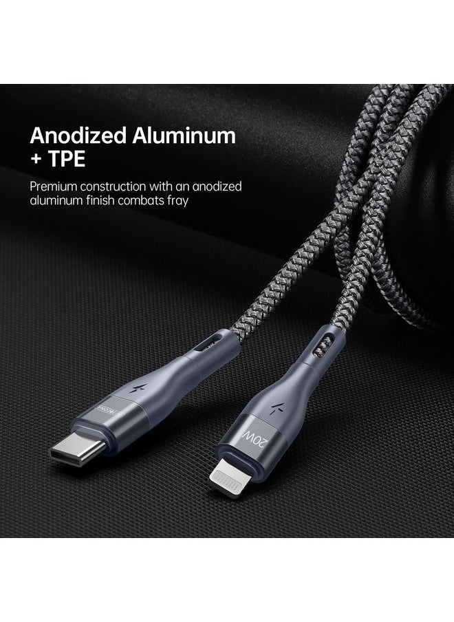 DUZZONA - DUZZONA A1 PD 20W Type-C to 8 Pin Fast Charging Data Cable, Length:2m(Grey) - Image 1
