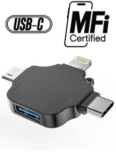 KASTWAVE Adapter for Lightning, Type C, and USB to USB Female, OTG Cable Compatible with iPhone Micro-A Type C Android Thunderbolt3 Port Adaptador Connector Microusb USBC Cell Phone Camera  - Image 1