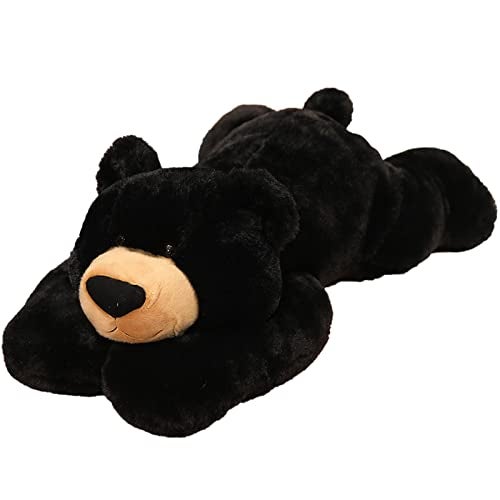 Hronsa Weighted Stuffed Animals 197in 33lbs Weighted Bear Stuffed Animal Toy Cute Black Bear Plush Pillow for Adults Boys Girls - Image 1