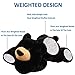 Hronsa Weighted Stuffed Animals 197in 33lbs Weighted Bear Stuffed Animal Toy Cute Black Bear Plush Pillow for Adults Boys Girls - Image 4