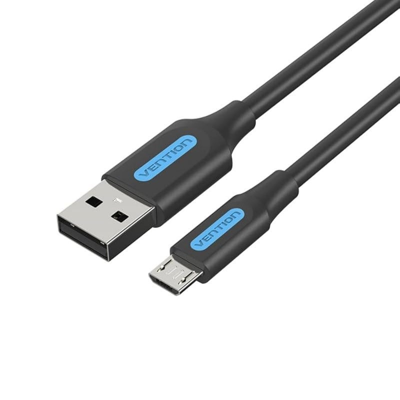كبل VENTION من USB 2.0 A ذكر إلى Micro-B ذكر للشحن السريع @3A وسرعة نقل @480 ميجابت/ثانية، مطلي بالنيكل، درع من رقائق الألومنيوم (Micro-B، 2 متر) - Image 1