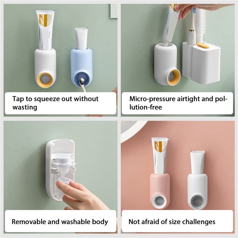 FS COOL 1-Piece Automatic Toothpaste Dispenser Squeezers Wall Mount, Bathroom Accessories, Toothpaste Holder, Dust Proof Toothpaste Holder - Image 4
