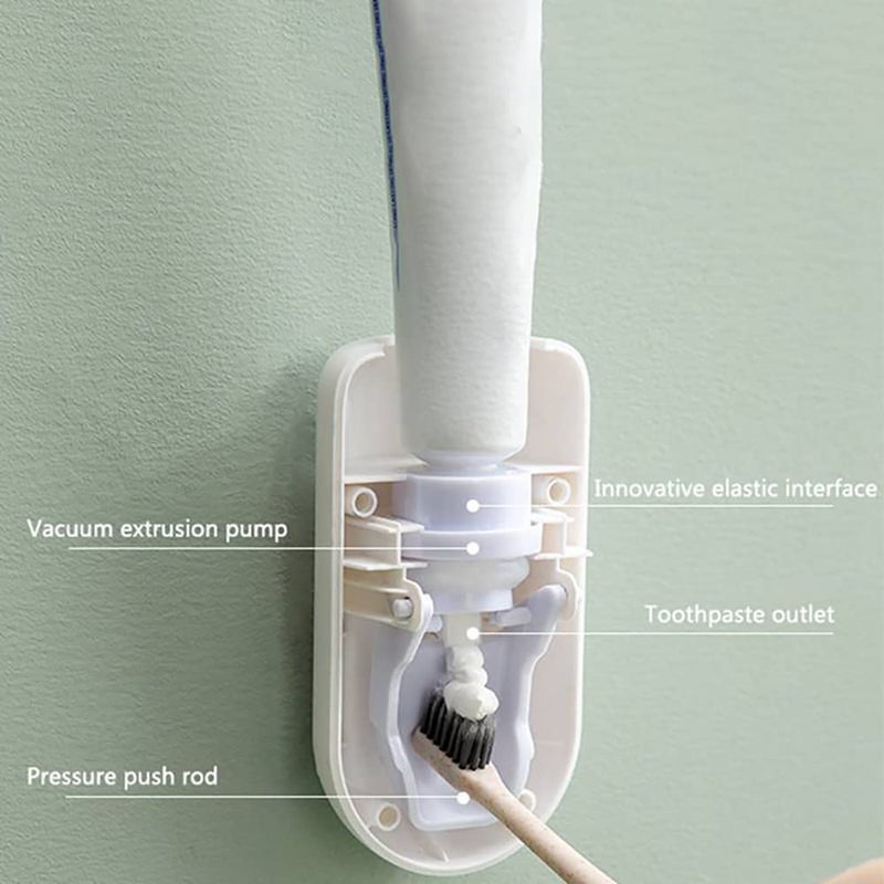 FS COOL 1-Piece Automatic Toothpaste Dispenser Squeezers Wall Mount, Bathroom Accessories, Toothpaste Holder, Dust Proof Toothpaste Holder - Image 5