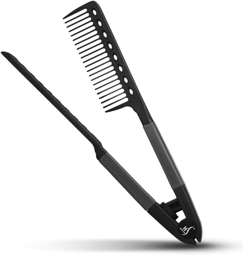 HerStyler Hair Comb For Straightening - Protects Hands - No More Knots - Styles Like A Pro - Versatile Hair Styling Comb - Travel Friendly (Black, Plastic, Dry Hair, 1 Count Pack of 1) - Image 1