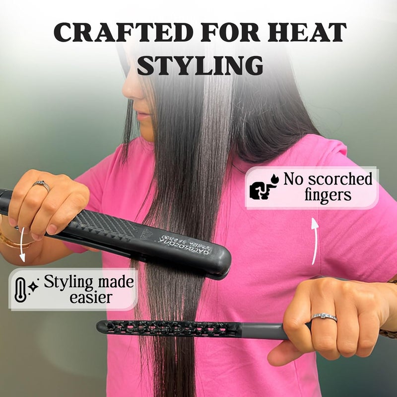 HerStyler Hair Comb For Straightening - Protects Hands - No More Knots - Styles Like A Pro - Versatile Hair Styling Comb - Travel Friendly (Black, Plastic, Dry Hair, 1 Count Pack of 1) - Image 4