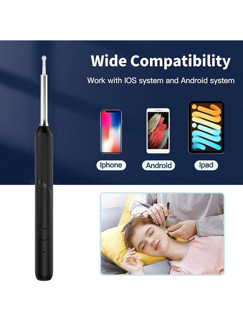 McDou Ear Cleaner Ear Wax Remover with Camera 1080P HD Earwax Removal Otoscope Tool Clean & Pick Wax Kit Wireless Compatibility with iPhone, iPad & Android Smart Phones – For Adults & Kids – Black (P50)  - Image 3