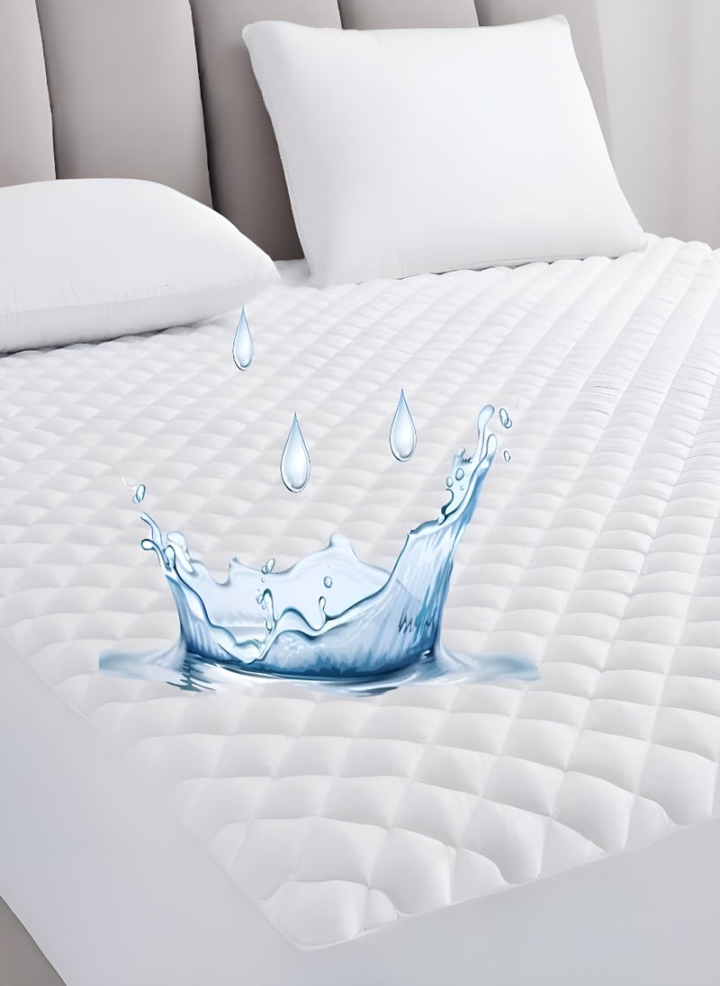 Blueberry Extra Deep Quilted Mattress Protector Bed Topper Cover 160X200+25Cm  - Image 1