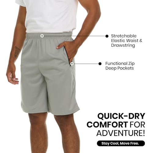 Essential Elements Men’s Athletic Shorts 4 Pack – Quick-Dry Moisture Wicking Basketball, Gym & Workout Shorts with Pockets - Image 3