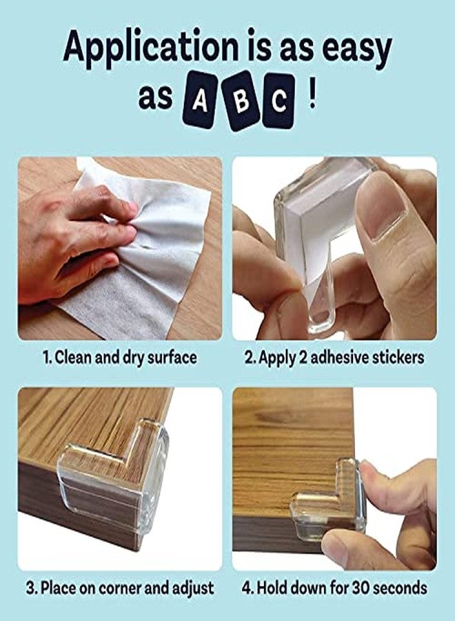 TEKCOOL Silicon Corner Protector for Sharp Edges, Table Corners Edge Protector for Kids, Bed Corners Edge Protector for Furniture, Baby Proofing Edge & Corner Guards (Transparent, Pack of 12) - Image 3