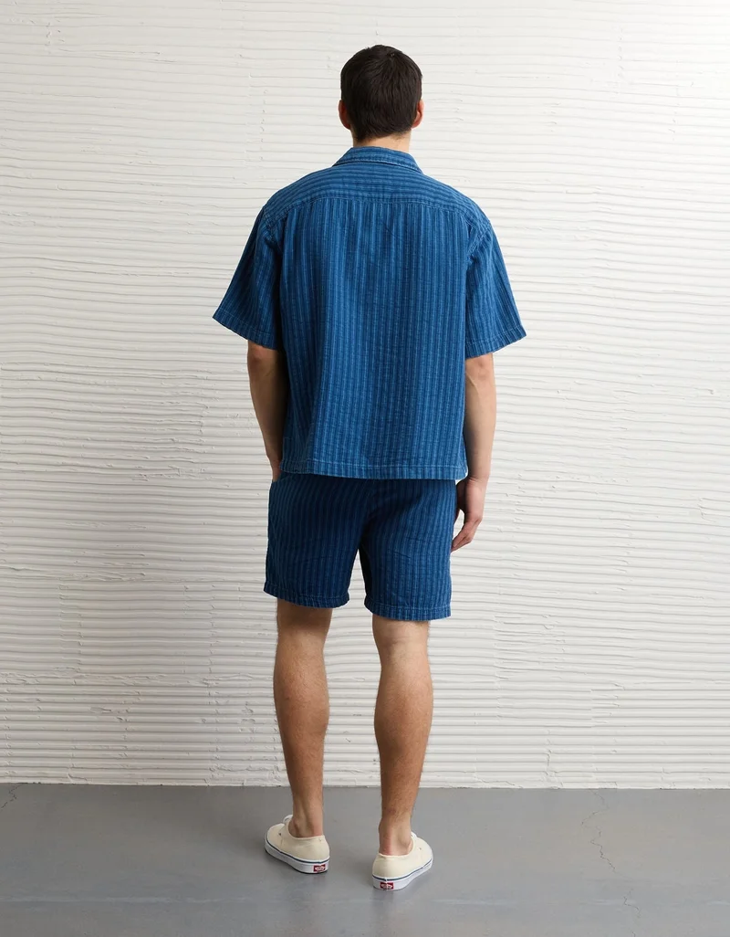 American Eagle AE Relaxed Fit Short Sleeve Camp Collar Shirt