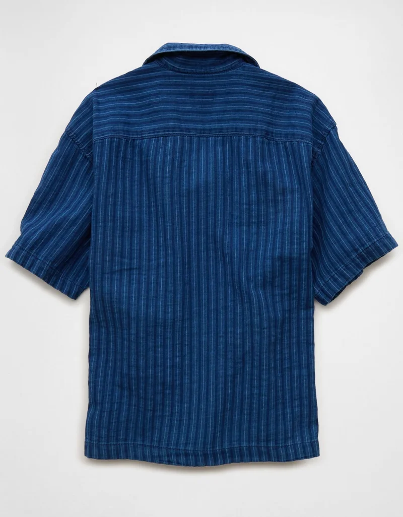 American Eagle  AE Relaxed Fit Short Sleeve Camp Collar Shirt for Men | Best Price UAE