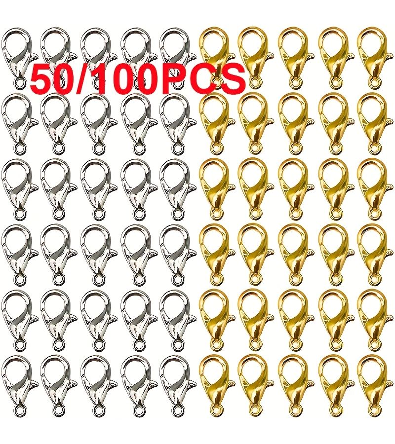 50Pcs Gold Lobster Clasps 6x12mm Connector Hooks for DIY Jewelry Making - Image 1