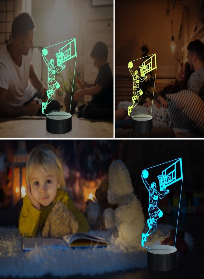 Ammonite Basketball Player 3D Night Light, LED Bedside Lamp for Kids, 16 Colors Changing with Remote Control and Timing Function Kids Bedroom Decor as Xmas Holiday Birthday Gifts for Boys Girls - Image 4