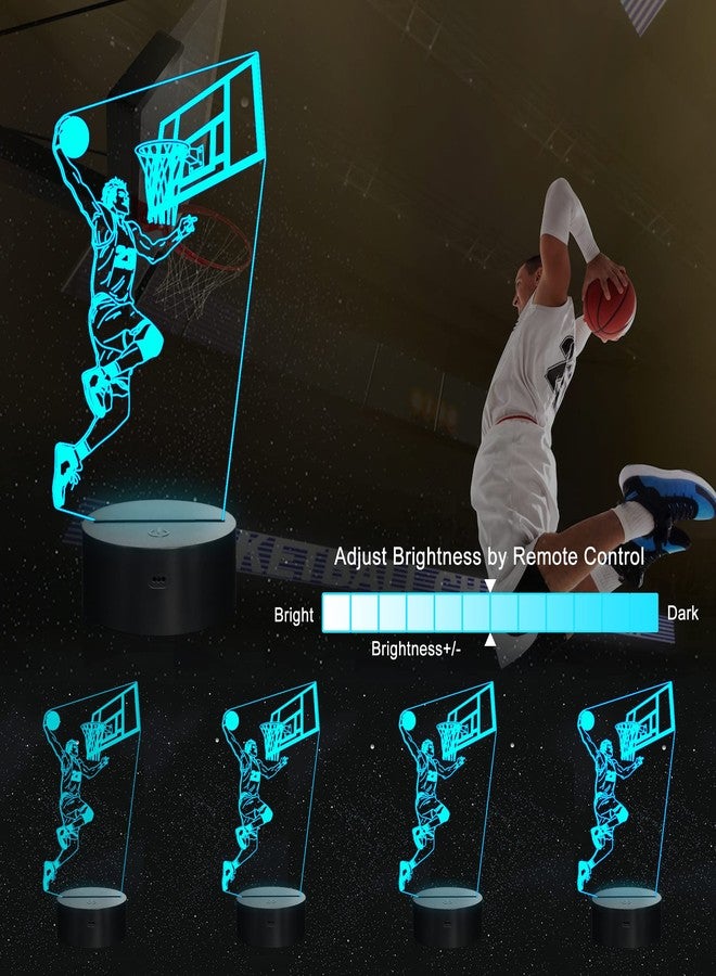 Ammonite Basketball Player 3D Night Light, LED Bedside Lamp for Kids, 16 Colors Changing with Remote Control and Timing Function Kids Bedroom Decor as Xmas Holiday Birthday Gifts for Boys Girls - Image 3