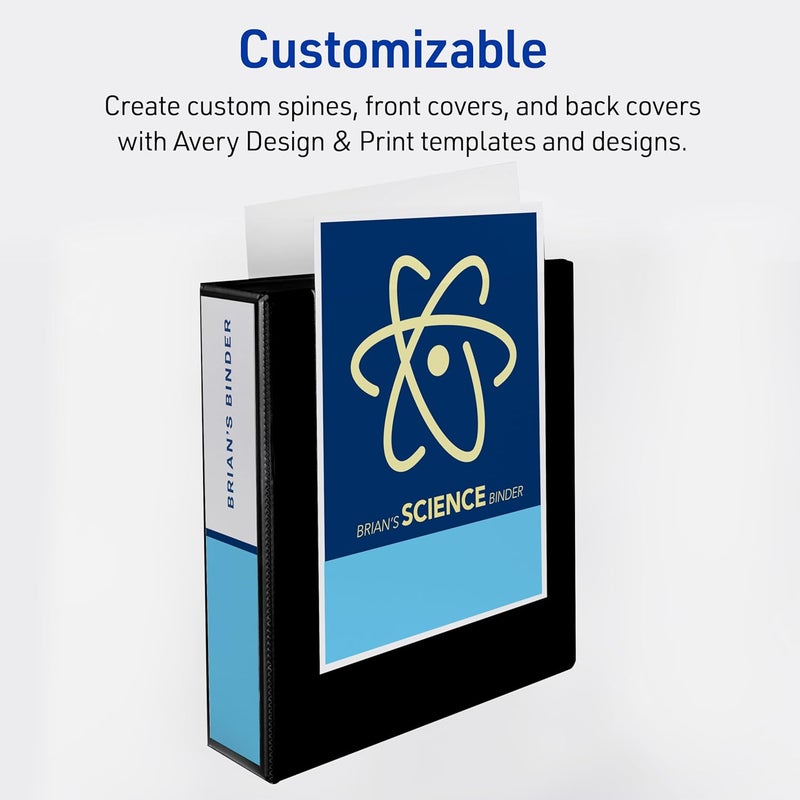Avery Durable View 3 Ring Binder with 2 Inch Slant Rings and 530-Sheet Capacity, Black - Image 5