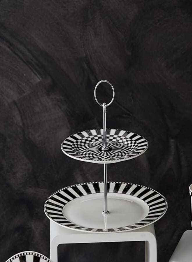 Karaca Checkered Layer Cookie Holder 27 Cm