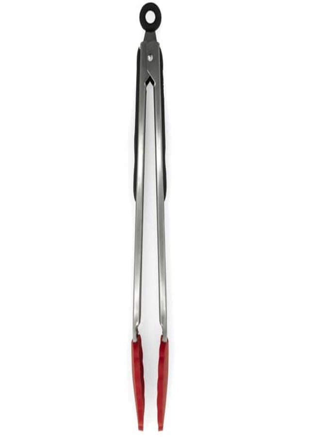 Starfrit 12" Silicone/Stainless Steel Tongs, Red - Image 2