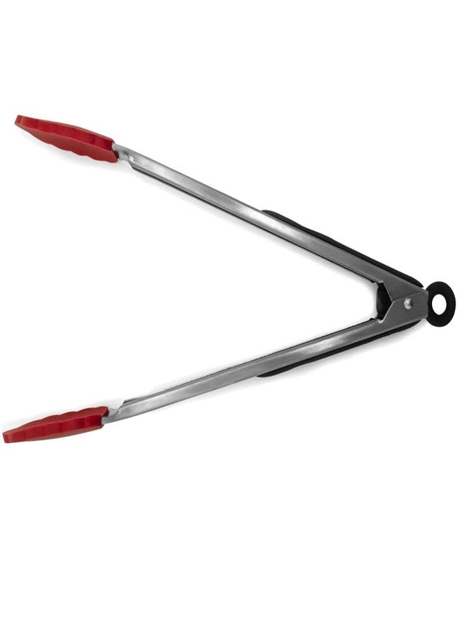 Starfrit 12" Silicone/Stainless Steel Tongs, Red - Image 4
