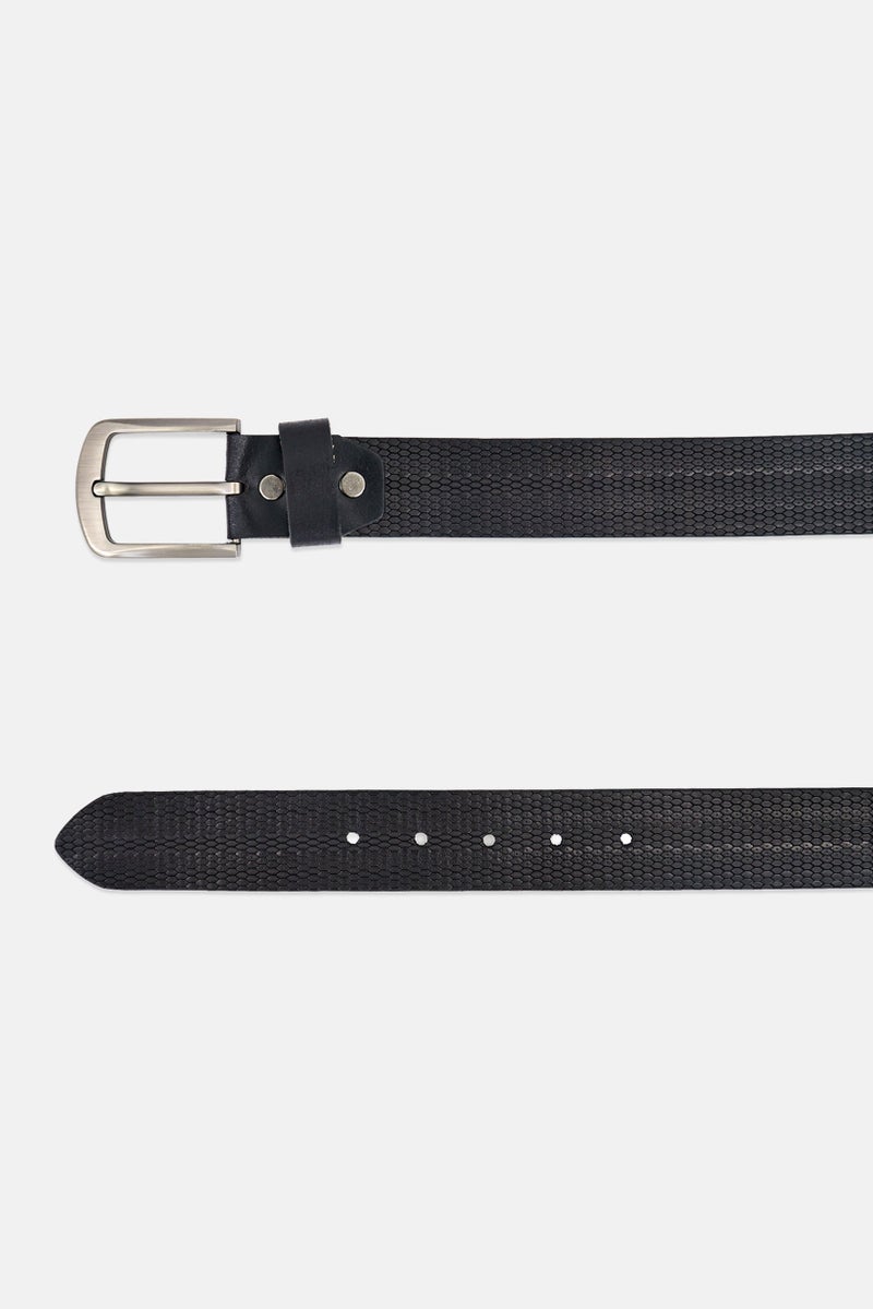Aeropostale Men Genuine Leather Semi Formal Pin Buckle Belt, Black - Image 2