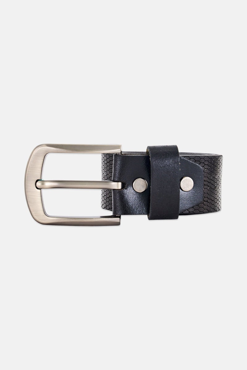 Aeropostale Men Genuine Leather Semi Formal Pin Buckle Belt, Black - Image 1