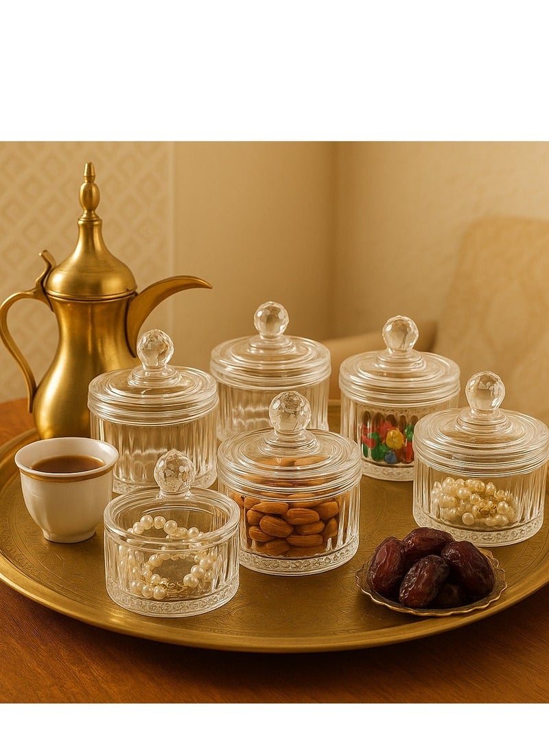 بلينك ماكس علبة زجاجية أنيقة بغطاء – من Blinkmax (عدد 6 قطع، مقاس 9×8.5 سم) - Image 1