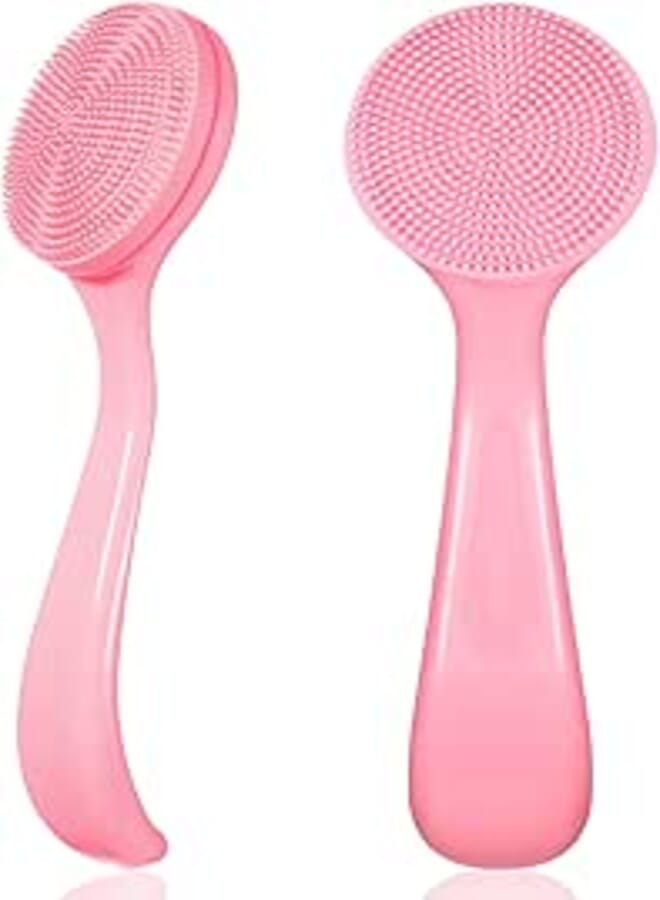 2 Pack Silicone Manual Cleansing Brush Skin Friendly Face Cleaner Brush Exfoliator Cleanser Soft Brushes Waterproof Face Scrubber Exfoliating Brushes for Blackheads Makeup Removal