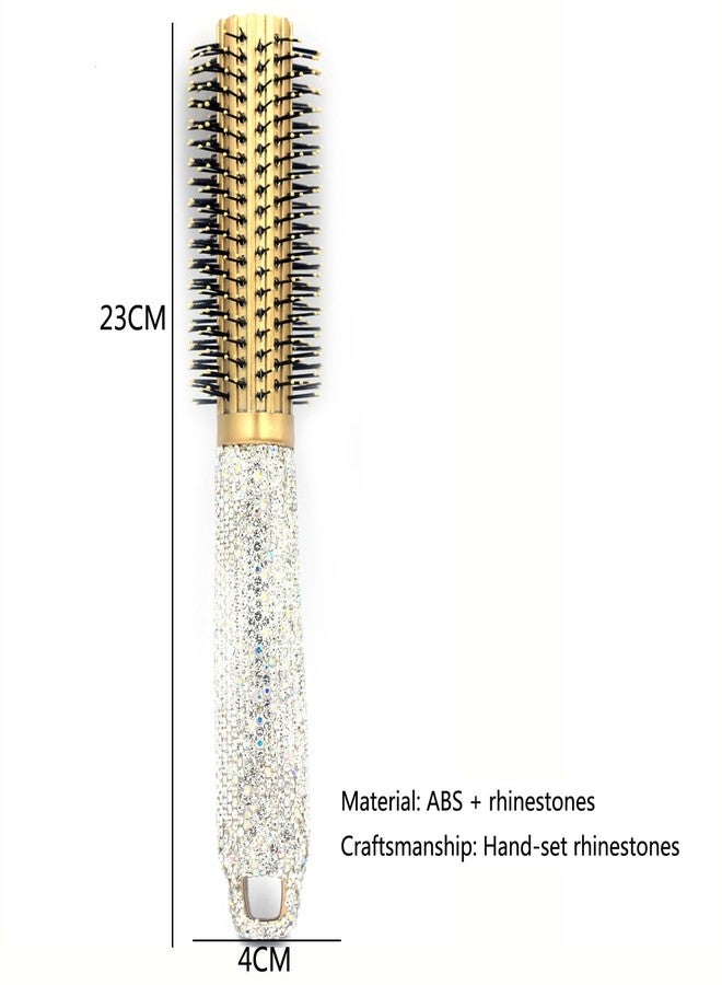 Bestbling Bling Rhinestone Round Barrel Hair Brush - Quick Drying, Frizz Reduction, Healthy Hair Styling and Curling for All Hair Types, Adds Volume (Silver) - Image 5