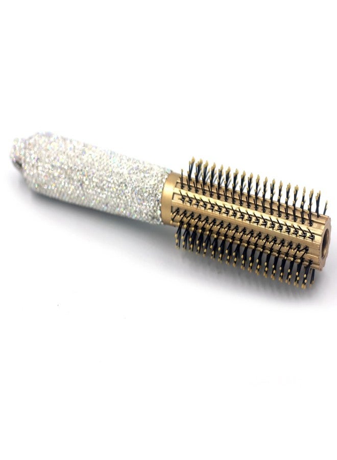 Bestbling Bling Rhinestone Round Barrel Hair Brush - Quick Drying, Frizz Reduction, Healthy Hair Styling and Curling for All Hair Types, Adds Volume (Silver) - Image 2