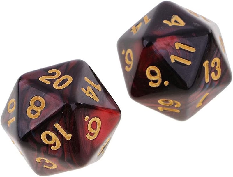 klarako 10pcs 20 Sided Dice D20 Polyhedral Dice for Game Dice - Red+Black, 16mm - Image 2