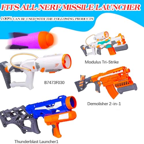 Ruibytree 6 Packs Mega Missile Refill for Nerf N-Strike Elite Series, Compatible Darts Mega Missile Refill Bullets Foam Rockets for Nerf Party (Purple) - Image 2