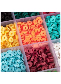 ESSENTIALS 360 ESSENTIALS 360 Clay Beads Bracelet Making Kit, 6,000 Pcs 24 Colors DIY flat jewelry kit with Charms & Elastic Strings for Necklace, Earing & Jewelry, Polymer Heishi Beads Gift for Girls  - Image 2