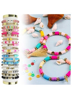 ESSENTIALS 360 ESSENTIALS 360 Clay Beads Bracelet Making Kit, 6,000 Pcs 24 Colors DIY flat jewelry kit with Charms & Elastic Strings for Necklace, Earing & Jewelry, Polymer Heishi Beads Gift for Girls  - Image 3
