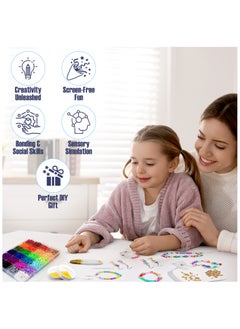 ESSENTIALS 360 ESSENTIALS 360 Clay Beads Bracelet Making Kit, 6,000 Pcs 24 Colors DIY flat jewelry kit with Charms & Elastic Strings for Necklace, Earing & Jewelry, Polymer Heishi Beads Gift for Girls  - Image 5