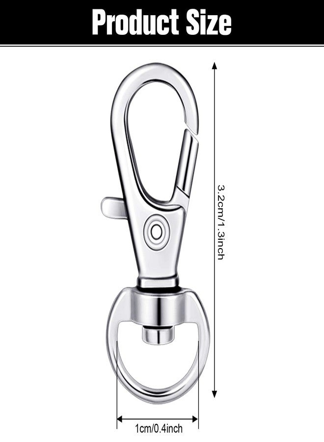 Hotop 35 Pieces Swivel Clasps Lanyard Snap Hooks Swivel Snap Hooks Metal Keychain Clip Hooks Lobster Claw Clasps for Keychain Key Ring Crafts (White K, Gold, KC Gold, Rose, Bronze, Black, Deep Black) - Image 2