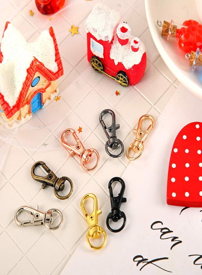 Hotop 35 Pieces Swivel Clasps Lanyard Snap Hooks Swivel Snap Hooks Metal Keychain Clip Hooks Lobster Claw Clasps for Keychain Key Ring Crafts (White K, Gold, KC Gold, Rose, Bronze, Black, Deep Black) - Image 3