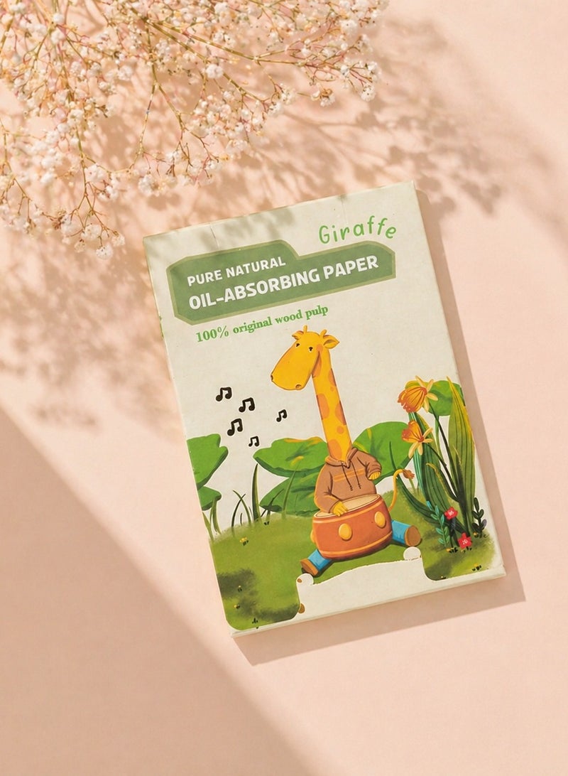 Giraffe-shaped oil-absorbing wipes for the face - Instant removal of oil and shine - Lightweight and easy to use - (100 pieces inside the pack) - Image 5