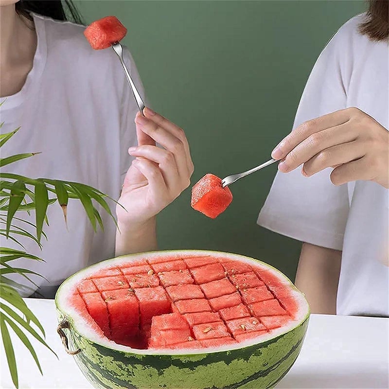 Choxila Watermelon Cutter Slicer,Stainless Steel Watermelon Cube Cutter Quickly Safe Watermelon Knife,Fun Fruit Knives Salad Melon Baller for Kitchen Gadget - Image 5