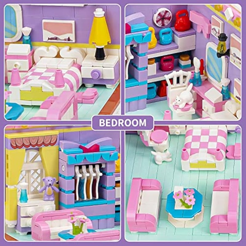 Friends House Building Block, Girls Mini Kitchen Bedroom Friendship Duplex Apartment Creative Playhouse Bricks Kit 2 Sets Birthday Gifts for Adults Old Kids Daughter Teens 8-12 6-12 7-9 - Image 4