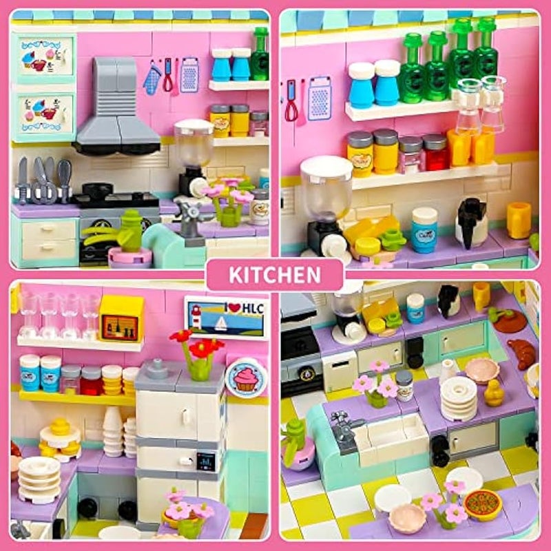 Friends House Building Block, Girls Mini Kitchen Bedroom Friendship Duplex Apartment Creative Playhouse Bricks Kit 2 Sets Birthday Gifts for Adults Old Kids Daughter Teens 8-12 6-12 7-9 - Image 3