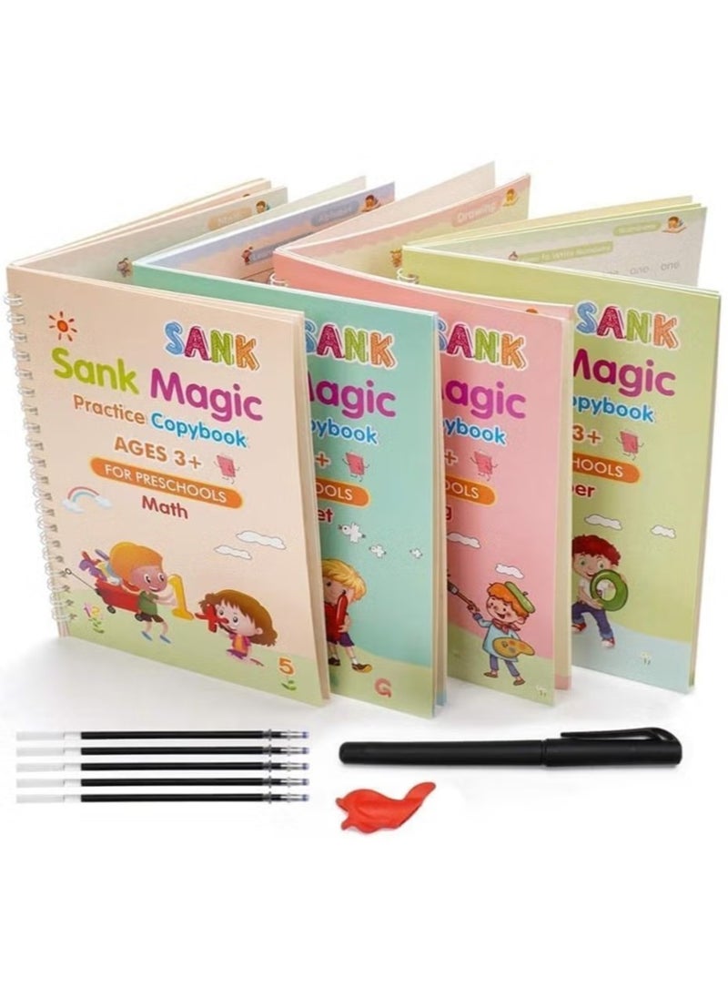 TOY GARDEN Magic Practice Copybook Set – 4 Books + 10 Refills + Pen & Grip | Fun Learning for Kids | Handwriting & Number Tracing  - Image 1
