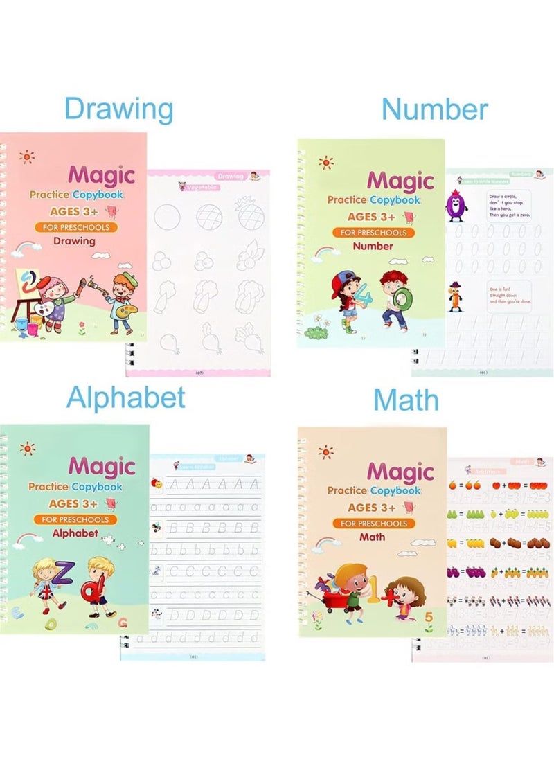 TOY GARDEN Magic Practice Copybook Set – 4 Books + 10 Refills + Pen & Grip | Fun Learning for Kids | Handwriting & Number Tracing  - Image 2