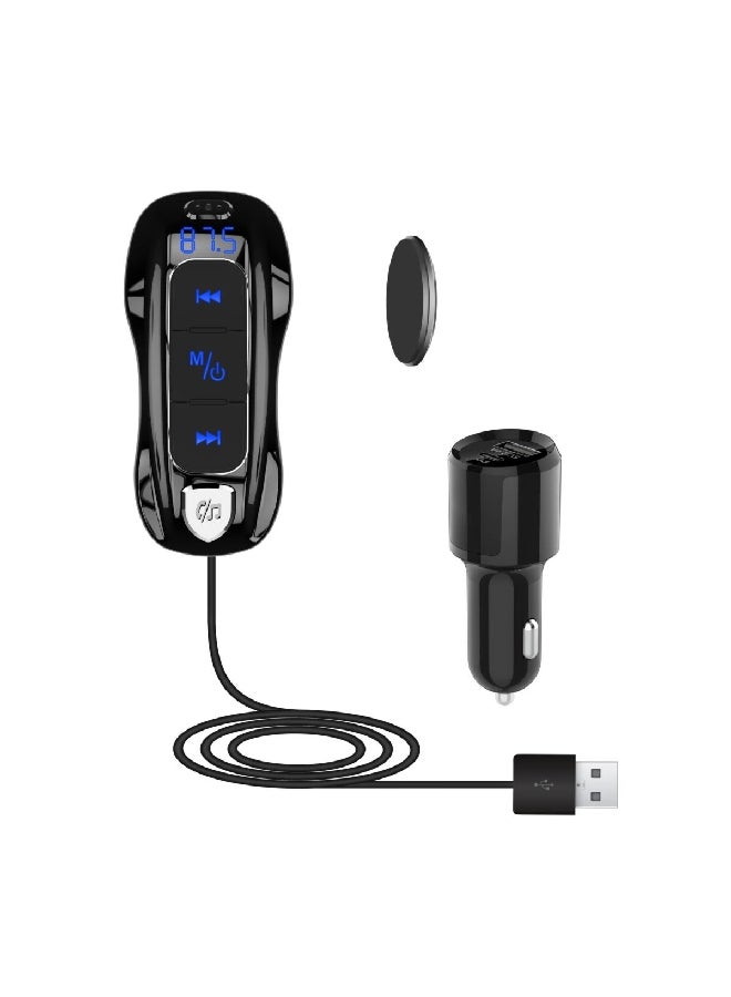WAGAN 5V/2.4A Slim and Sleek Design Portable Hands-Free Bluetooth Car Charger Black 2056 - Image 1