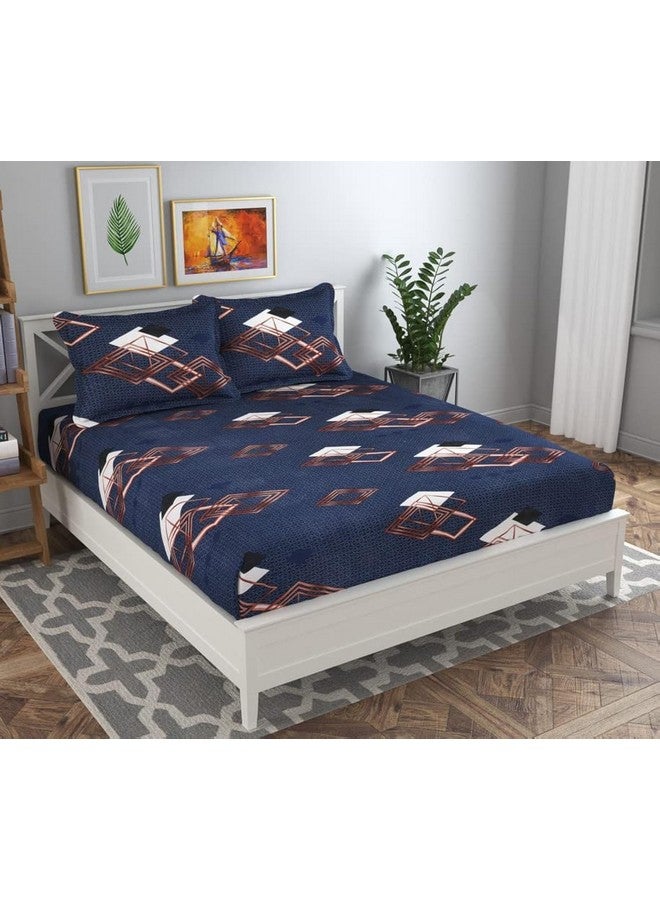 BSB HOME BSB HOME Premium Double Bedsheet with 2 Pillow Covers - 160 TC Supersoft Glace Cotton - Breathable & Wrinkle Free - 3 Pcs Set | Black & White  - Image 1