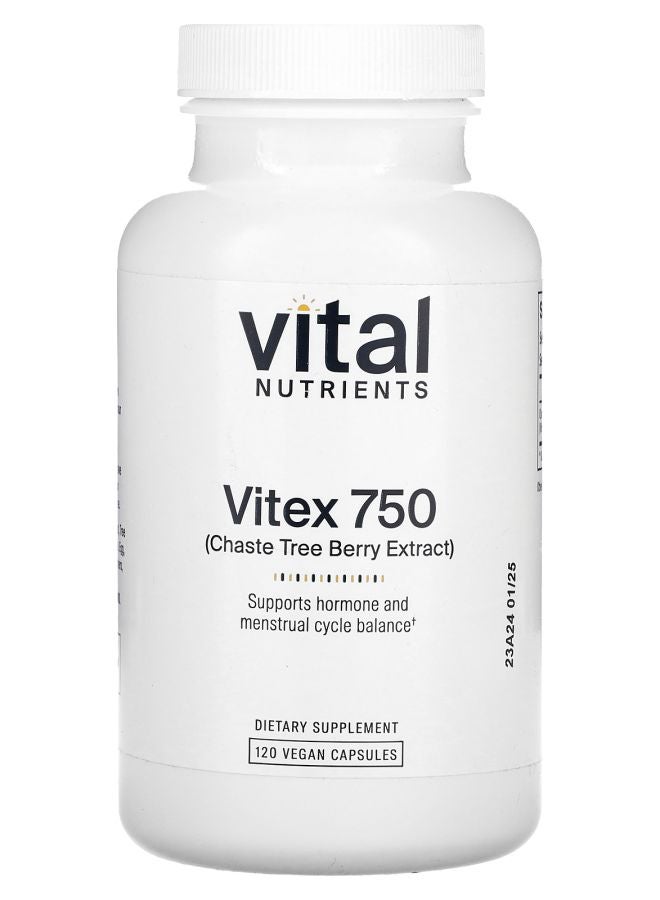 Vital Nutrients Vitex 750 750 mg 120 Vegan Capsules - Image 1