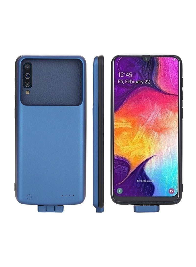 Raxoom 5000 mAh Rechargeable Portable Protective Backup Power Bank Case for Samsung A50 Blue - Image 1