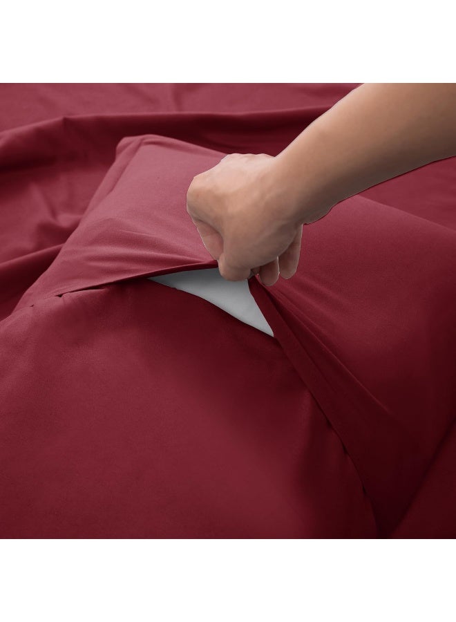 PanaX Bedding Duvet Cover Single Size Set- 1Pieces Duvet Cover 140X200Cm / 1Pieces-Pillow Sham 50X75Cm (Burgandy, Single) - Image 4